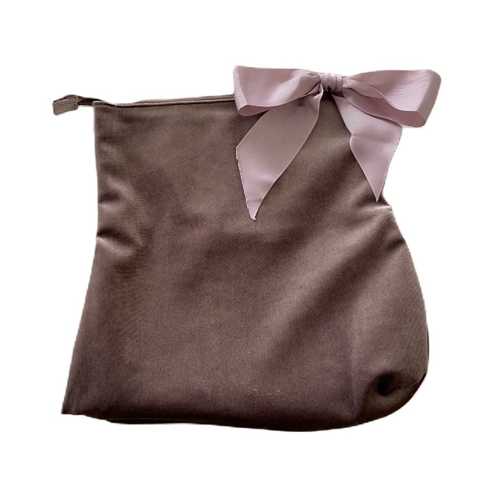 Ann Taylor Velvet Zippered Folding Clutch Purse
